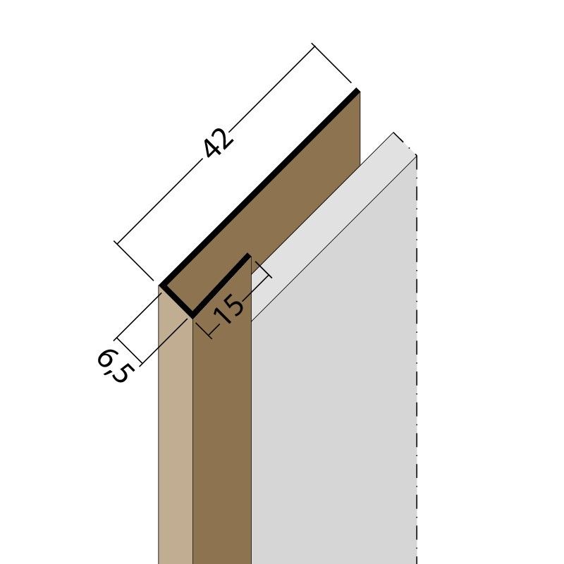 PVC-Abschluss-Profil 3691 - 6,5 mm weiss 3 m