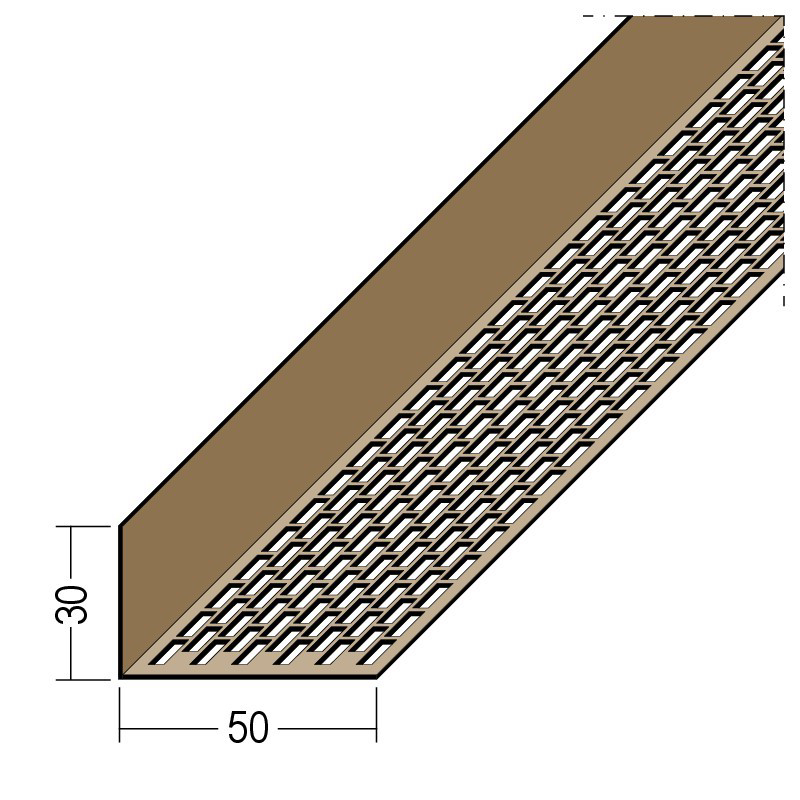 PVC-Lüftungsprofil 3610 - 30/50 mm schwarz 2,5 m