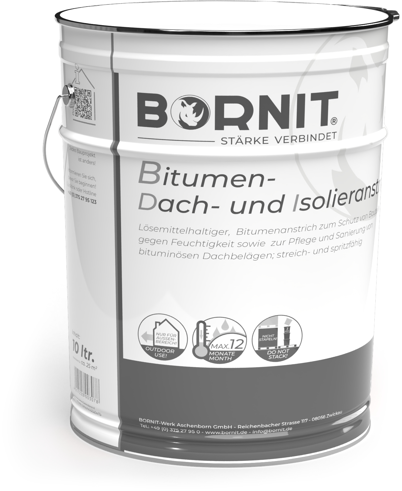 Bitumen-Dachanstrich - 10 Ltr. schwarz
